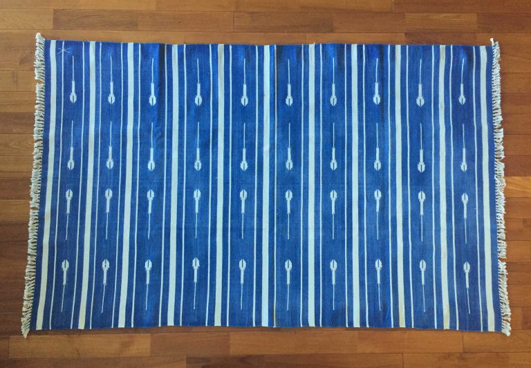 FLOOR RUG INDIGO DHURRIES – SOLD OUT