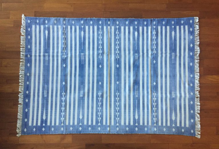 FLOOR RUG INDIGO DHURRIES – SOLD OUT