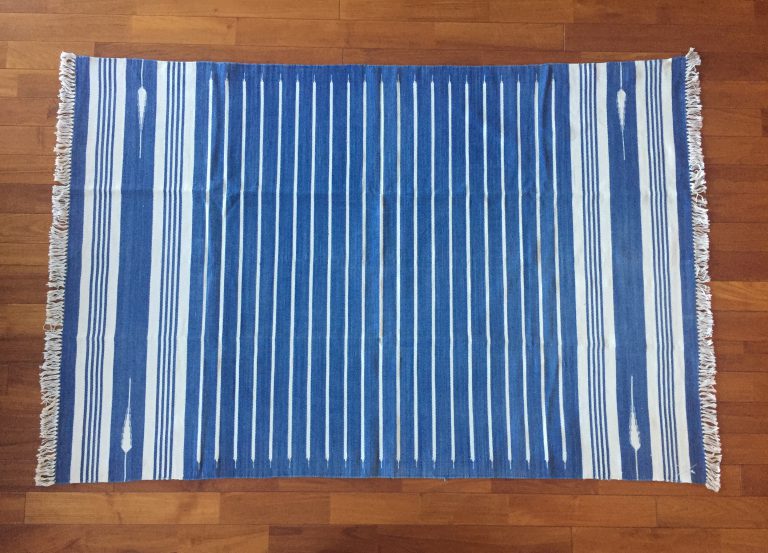 FLOOR RUG INDIGO DHURRIES – SOLD OUT