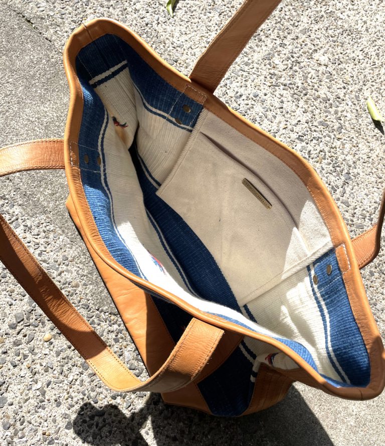 vintage leather tote bag